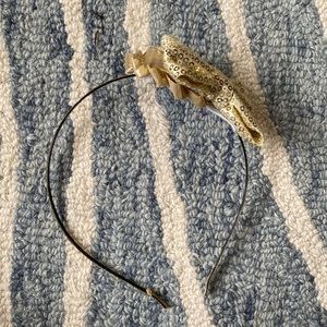 Gold bow/flower holiday headband